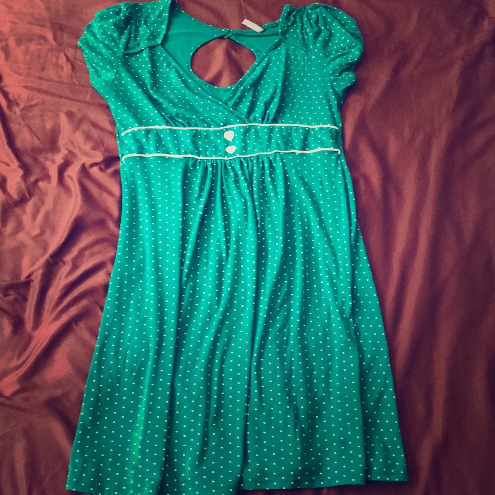 Green vintage style dress xl
